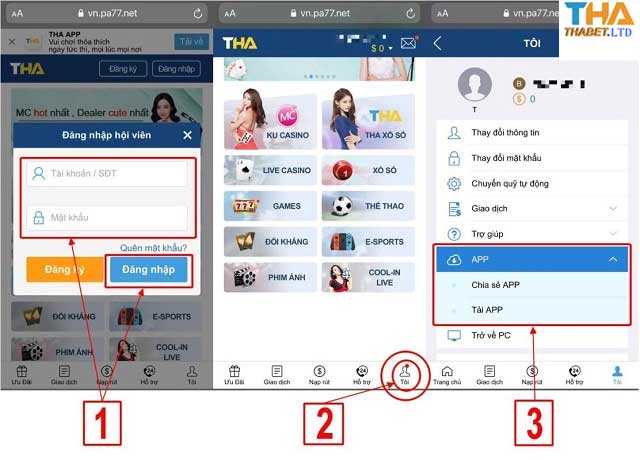 Hướng Dẫn Tải App Thabet